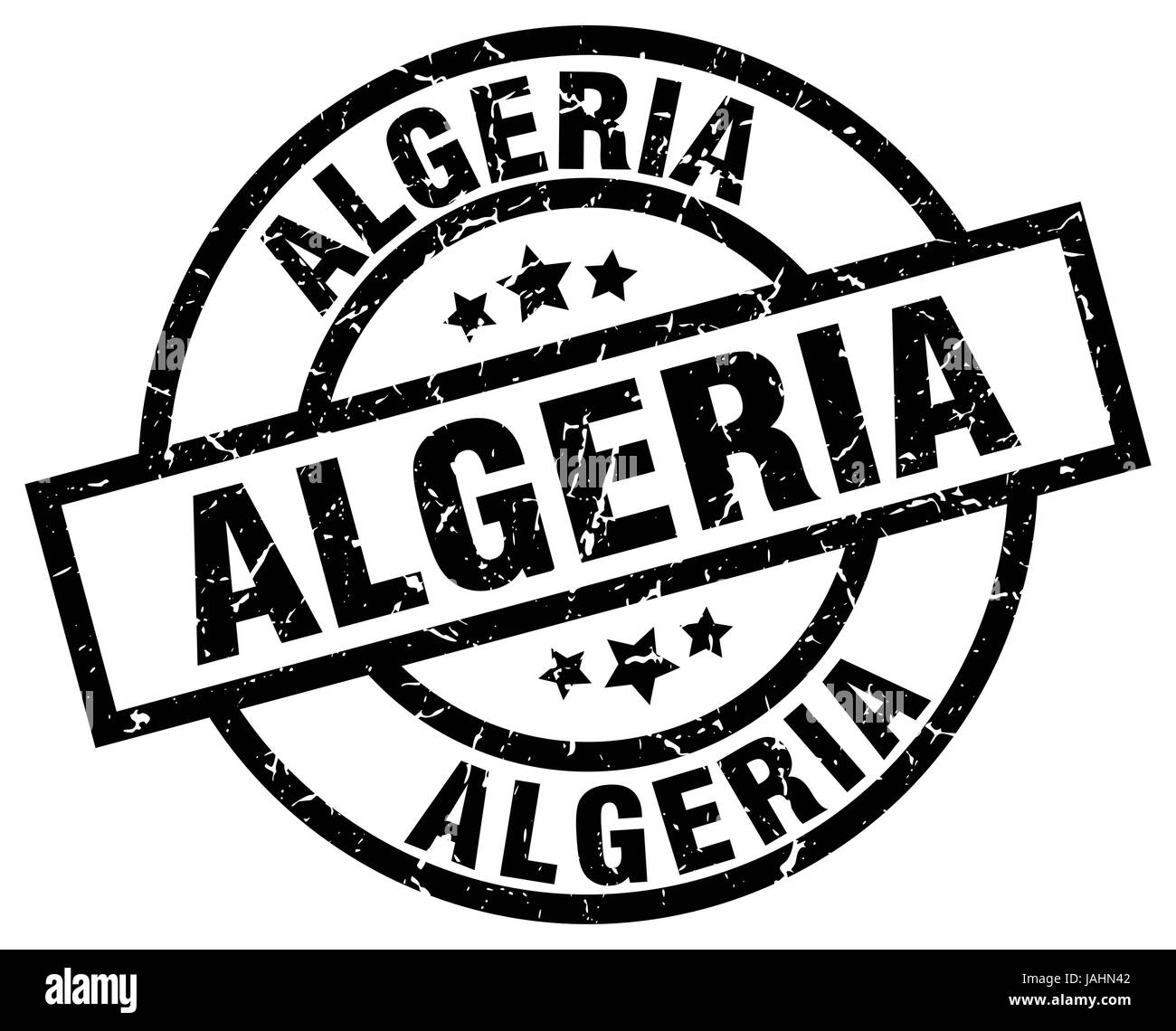 Algeria black round grunge stamp Stock Vector