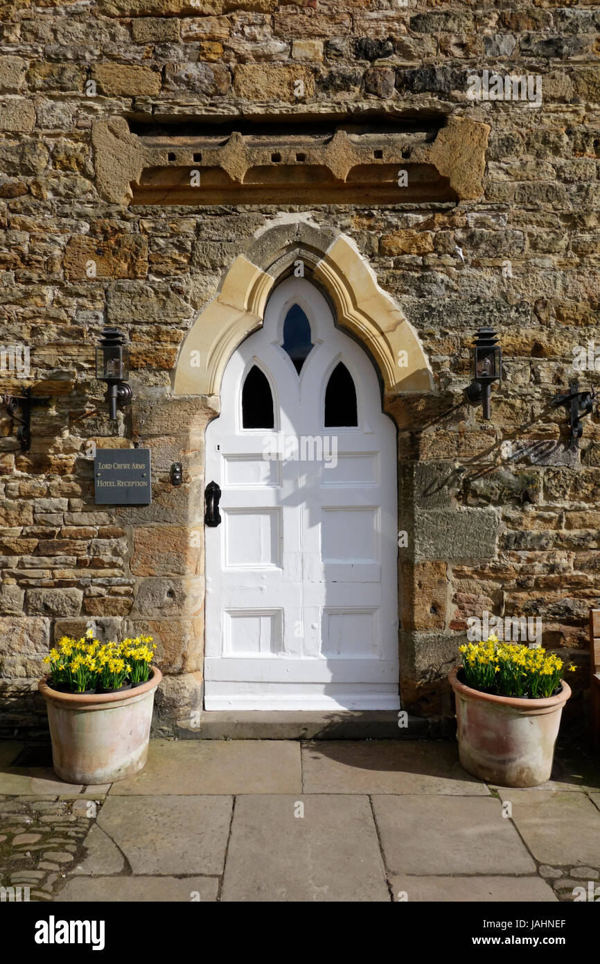 Entrance to the Lord Crewe Arms, Blanchland Stock Photo