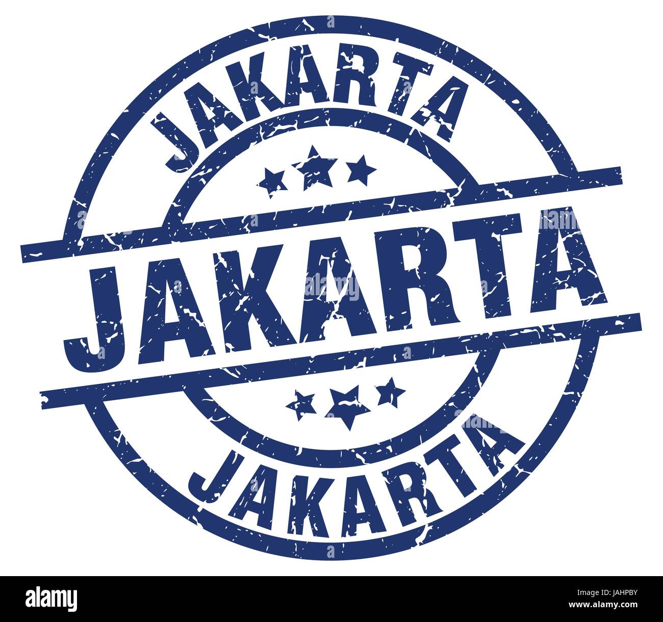 Jakarta blue round grunge stamp Stock Vector Image & Art Alamy