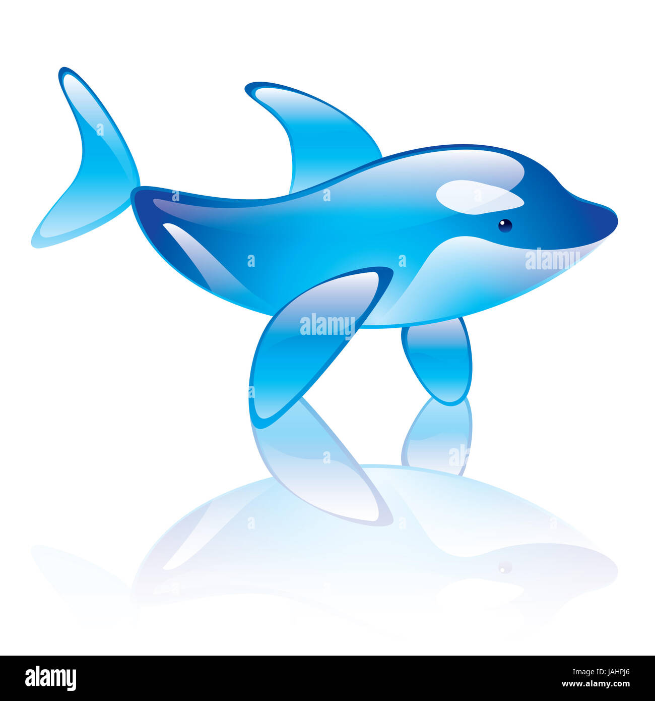 Vector illustration of orca whale symbol on white Stock Photo - Alamy