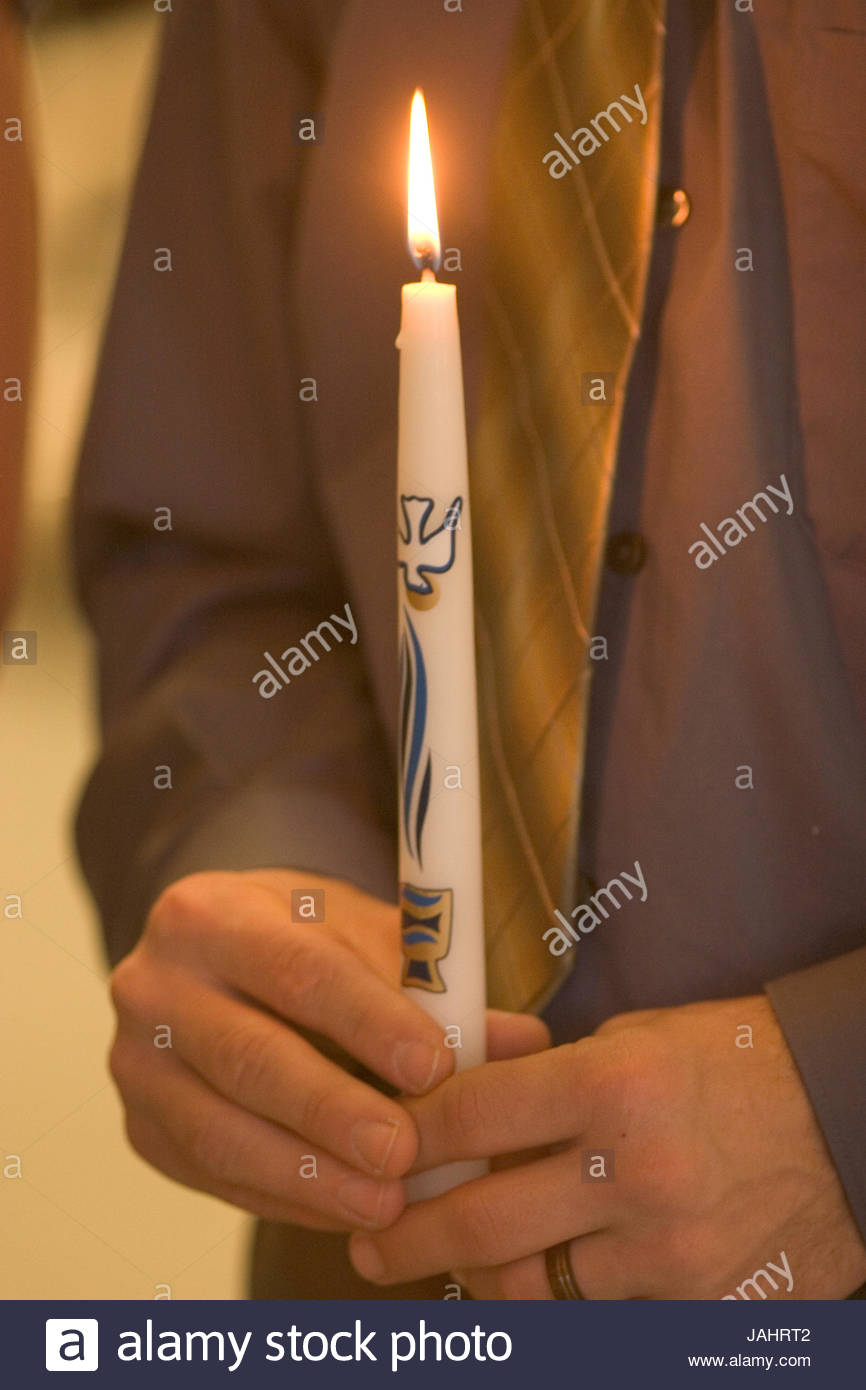 Catholic Baptism Candle Stock Photos & Catholic Baptism Candle Stock