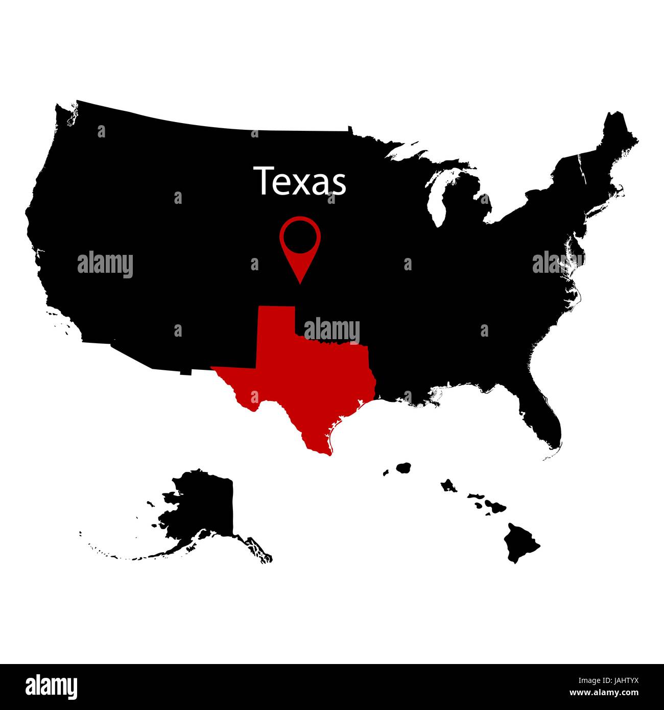 map of the U.S. state of Texas  Stock Vector
