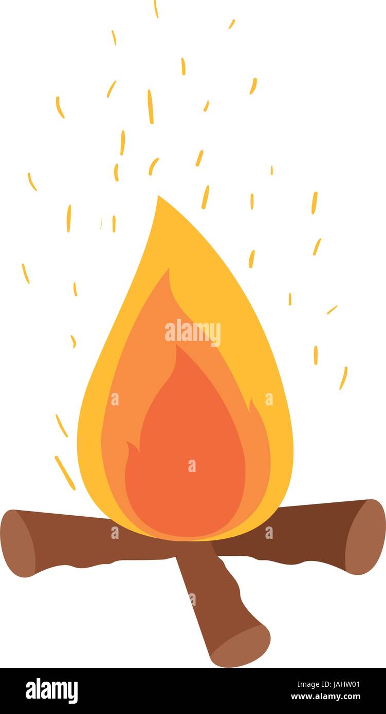 white background with campfire and fire sparks Stock Vector Image & Art ...