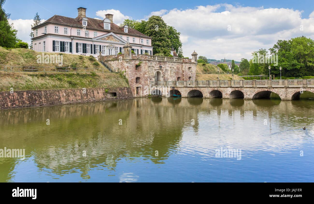Castle of Bad Pyrmont in Germany with reflection in the water Stock Photo
