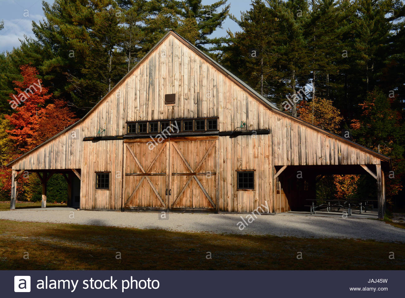 A Post And Beam Barn At The Russell Colbath Historic Site Stock