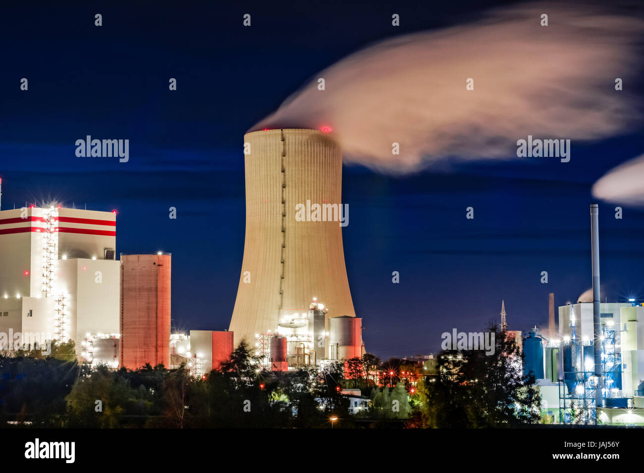 power plant at night Stock Photo - Alamy