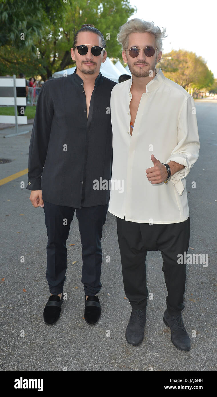 Billboard Latin Music Awards at Watsco Center - Arrivals  Featuring: Mau y Ricky Where: Coral Gables, Florida, United States When: 27 Apr 2017 Credit: JLN Photography/WENN.com Stock Photo