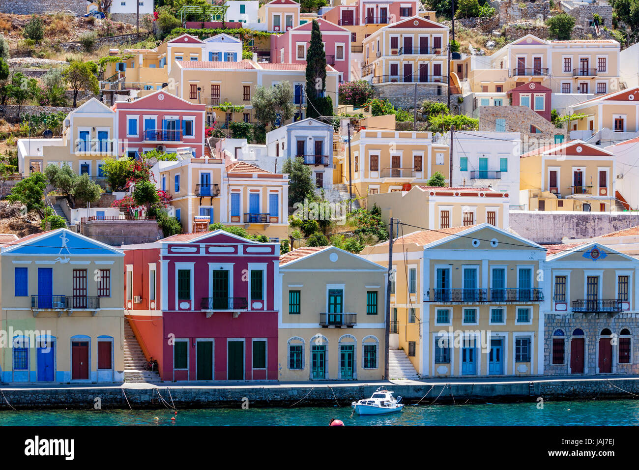 Colourful Houses, Symi Island, Dodecanese, Greece Stock Photo Alamy