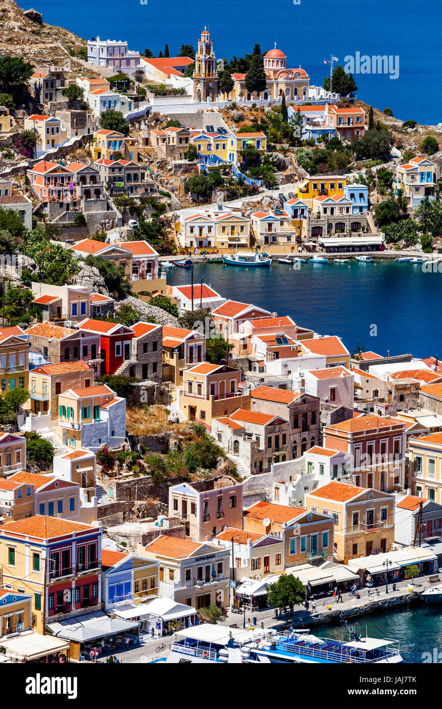 Colourful Houses, Symi Island, Dodecanese, Greece Stock Photo Alamy