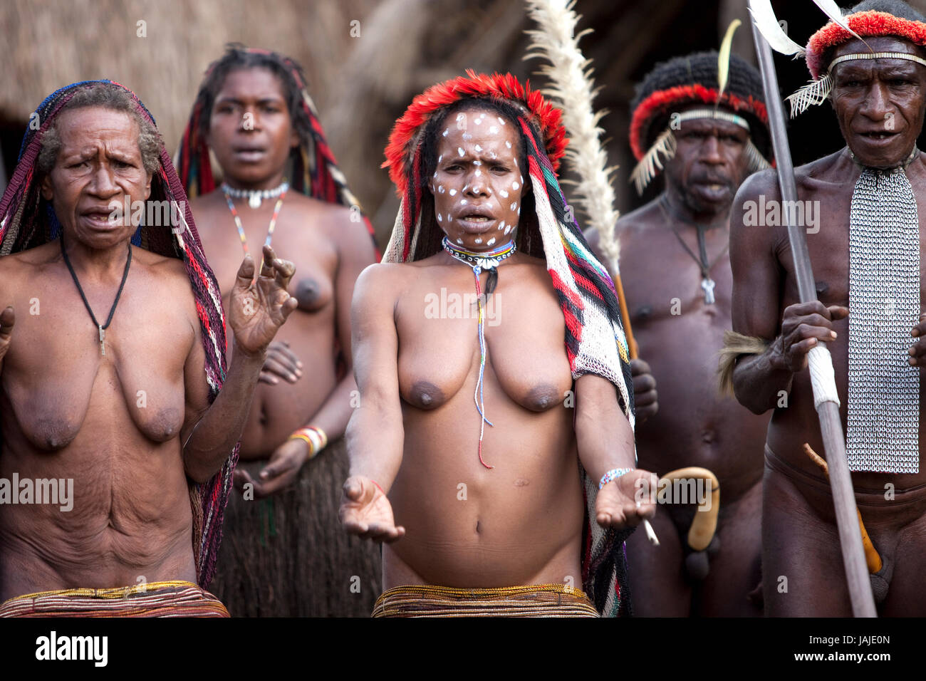 Dani Tribe in Baliem Valley, West Papua, Indonesia, Asia Stock Photo