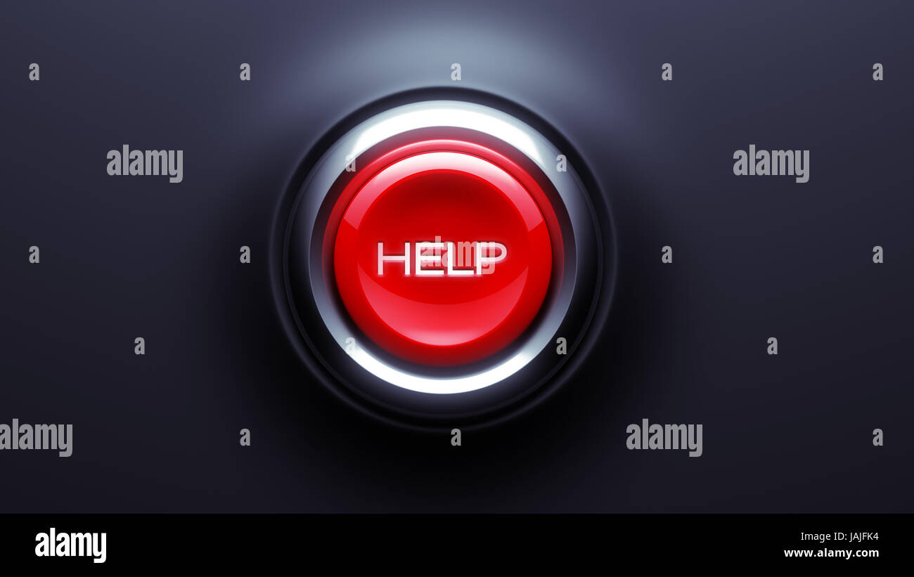 Help Button isolated on dark background Stock Photo - Alamy