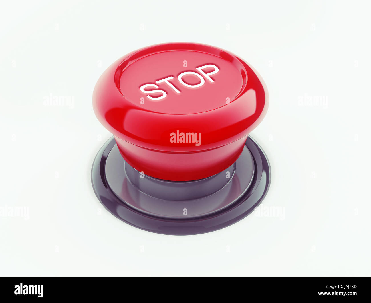 Stop Button isolated on white background Stock Photo - Alamy