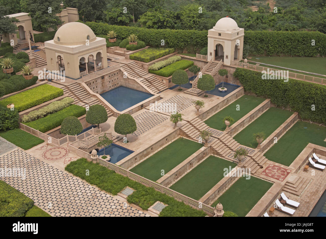 Image showcasing Mughal style landscaped gardens and swimming pool at a luxury hotel in ...