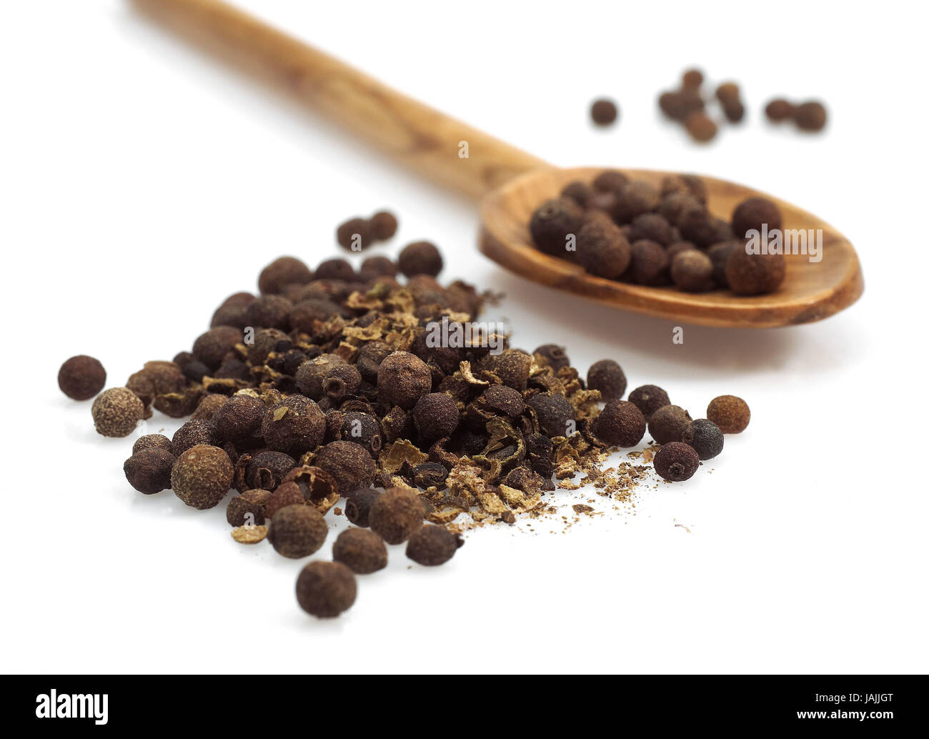 Jamaica pepper,allspice or allspice,white background Stock Photo Alamy