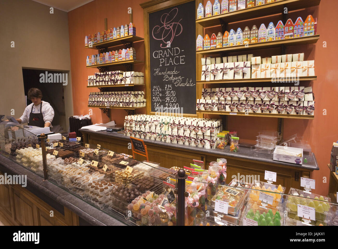 Belgium,Brussels,chocolate retail shop,interior shot, Stock Photo