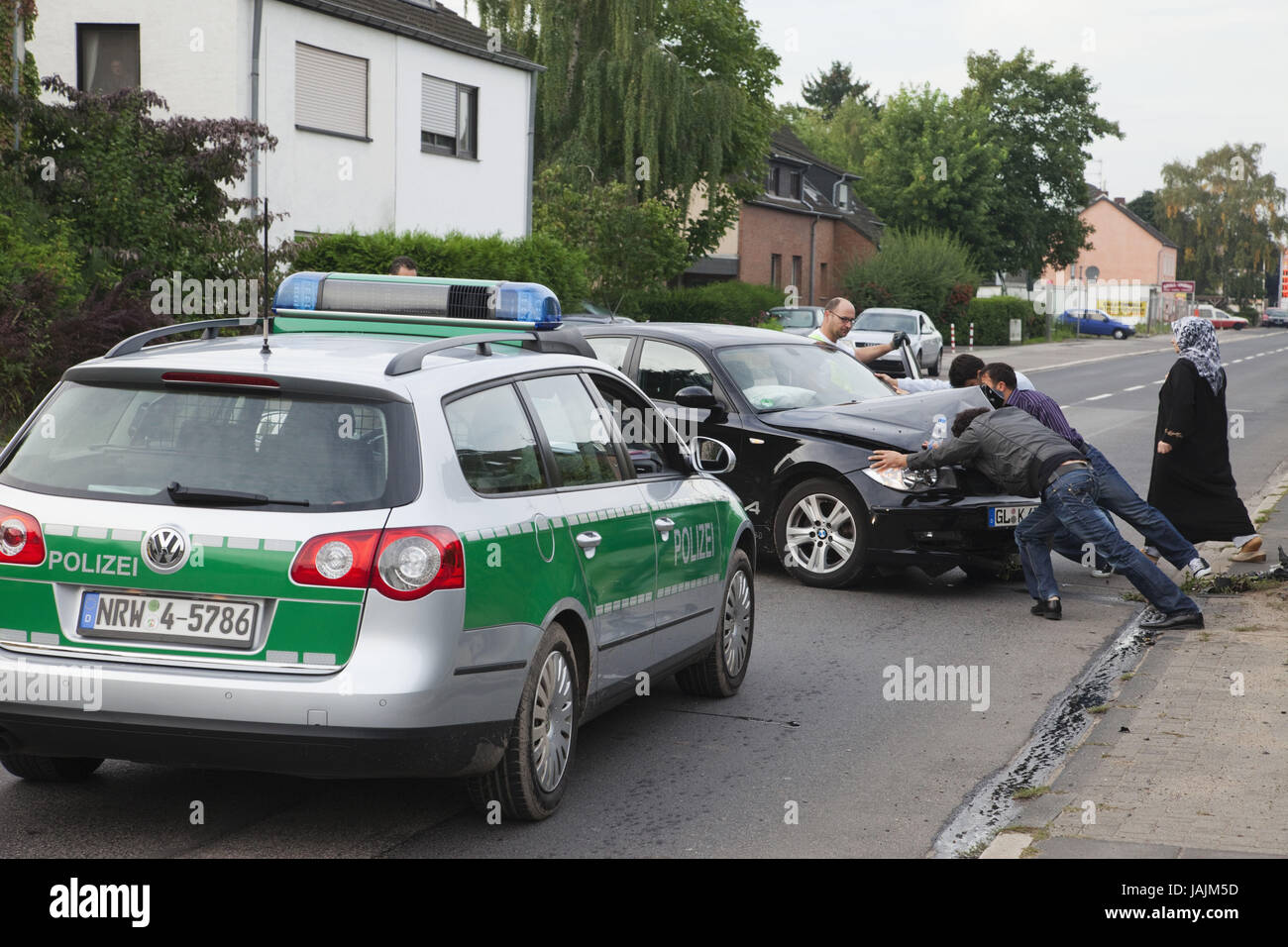 Germany,car accident,scene close Cologne, Stock Photo