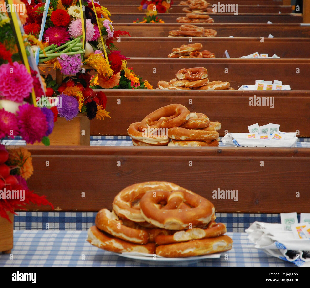 Germany,Bavaria,Munich,October feast,beer tent,balcony,table
