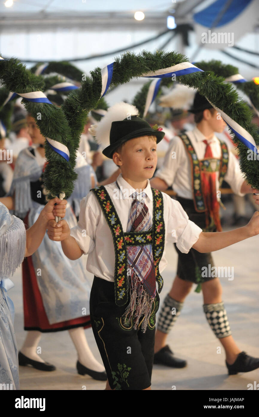 Fixed evening with dance in the battalion feast the mountain protection Werdenfels in Garmisch, Stock Photo