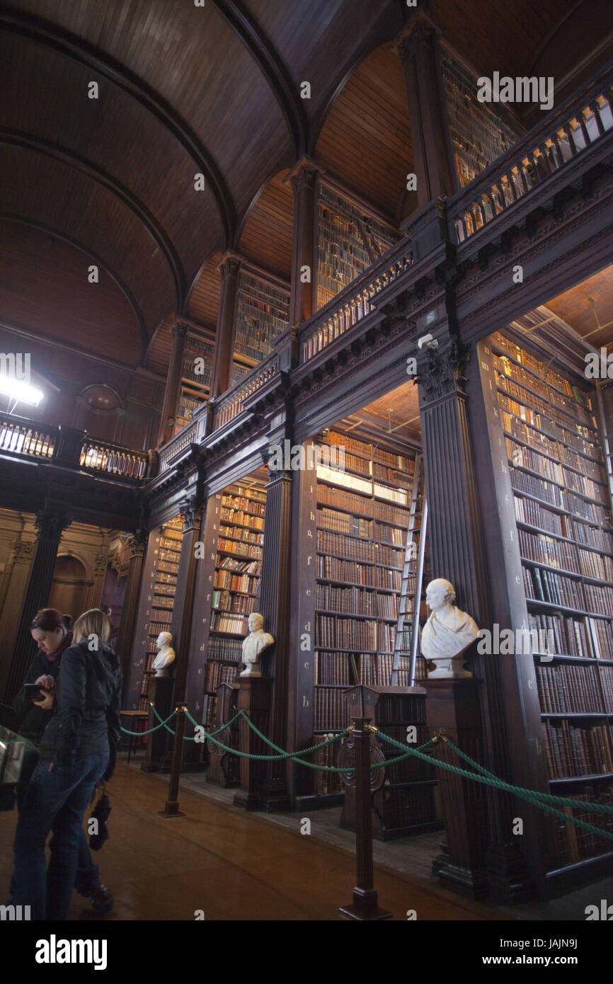 Ireland,Dublin,Trinity college,library,inside, Stock Photo