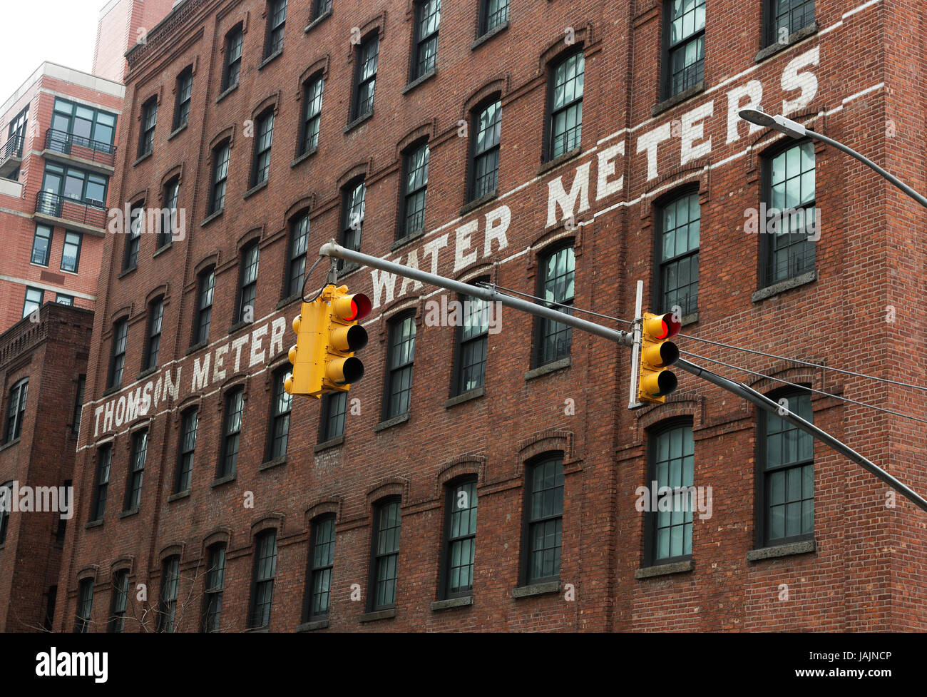 Thomson Meter, Brick Building, Brooklyn, New York City Stock Photo Alamy