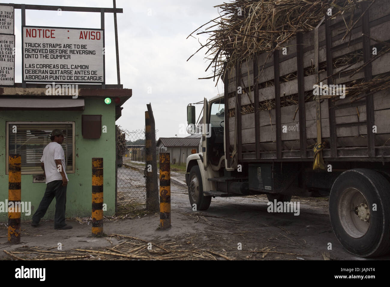 Belize,orange Drumming Town,sugar refinery,man,truck,sugarcane,Fairtrade,no model release,no property release, Stock Photo