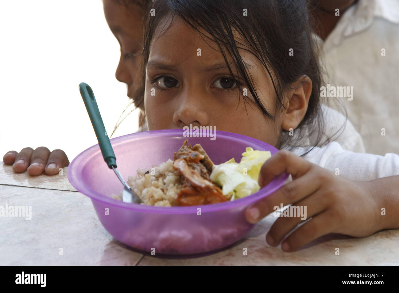 Belize,orange Drumming Town,girls,school,food,Fairtrade,premium,no model release,no property release, Stock Photo