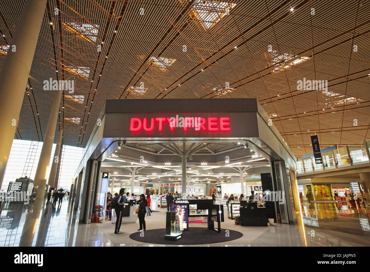 China,Peking,international airport,shops,Duty Free shops, Stock Photo