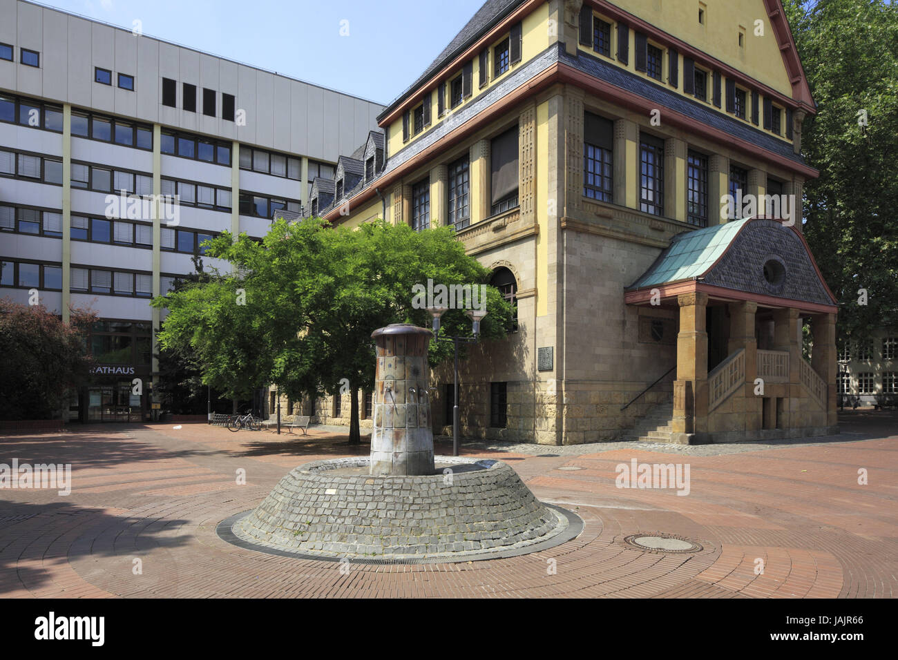 Germany,Cologne bay,cheeky,Ville,nature reserve Rhineland,formerly nature reserve Kottenforst-Ville,North Rhine-Westphalia,Johann Schmitz square,new city hall,old city hall,market well, Stock Photo