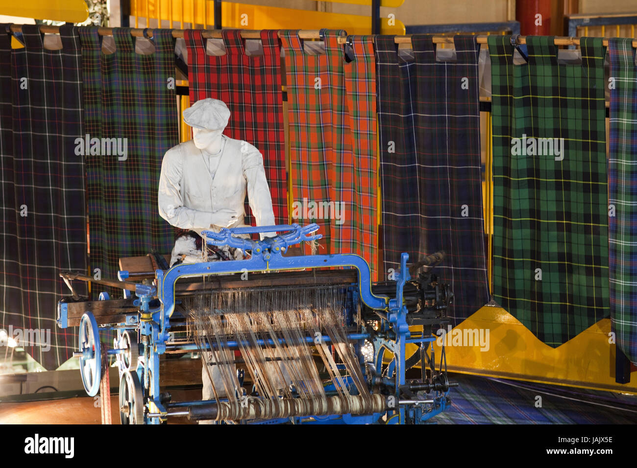 Scotland,Edinburgh,Tartan Weaving million,weaving mill,exhibit,loom