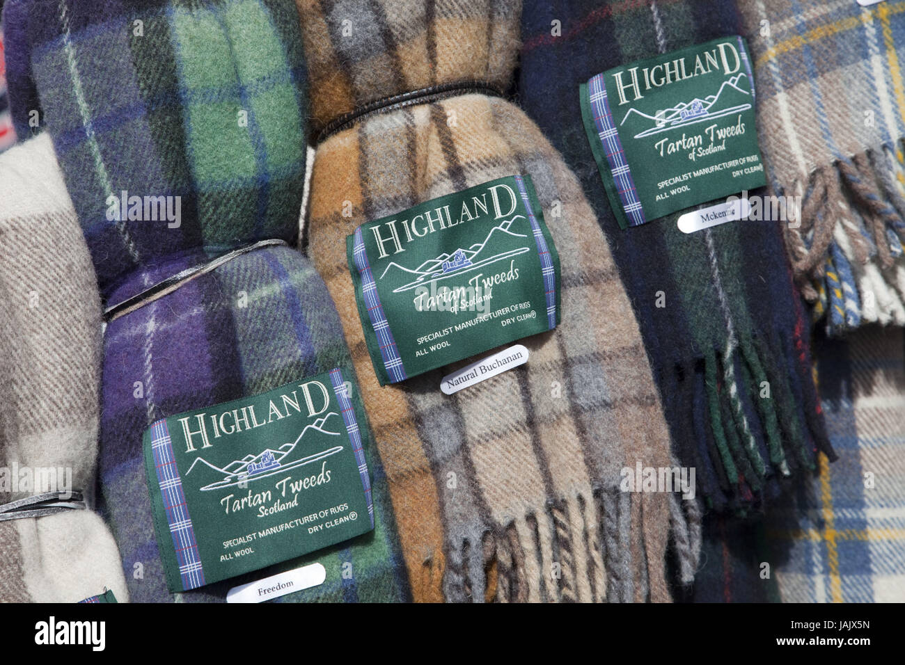 Scotland,Edinburgh,Tartan Weaving million,weaving mill,salesroom,scarfs, Stock Photo