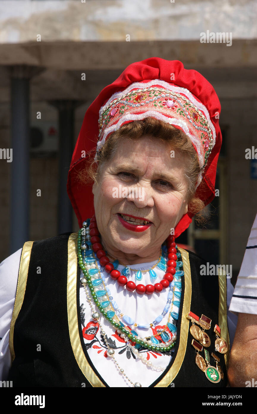 The Ukraine,Kherson,woman,Kosakin,national costume,portrait, Stock Photo
