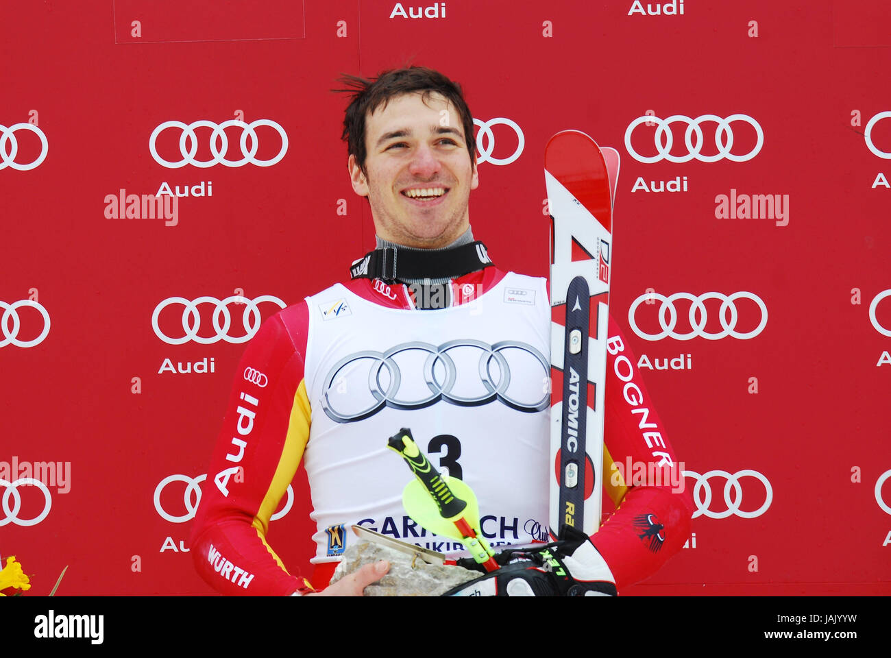 Winter sports,Ski-alpine,ski racer,Felix Neureuther,GER,stage,winner's honour, Stock Photo