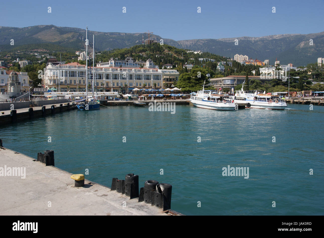 The Ukraine,the Crimea,Yalta,old hotel,harbour,jetty Stock Photo Alamy