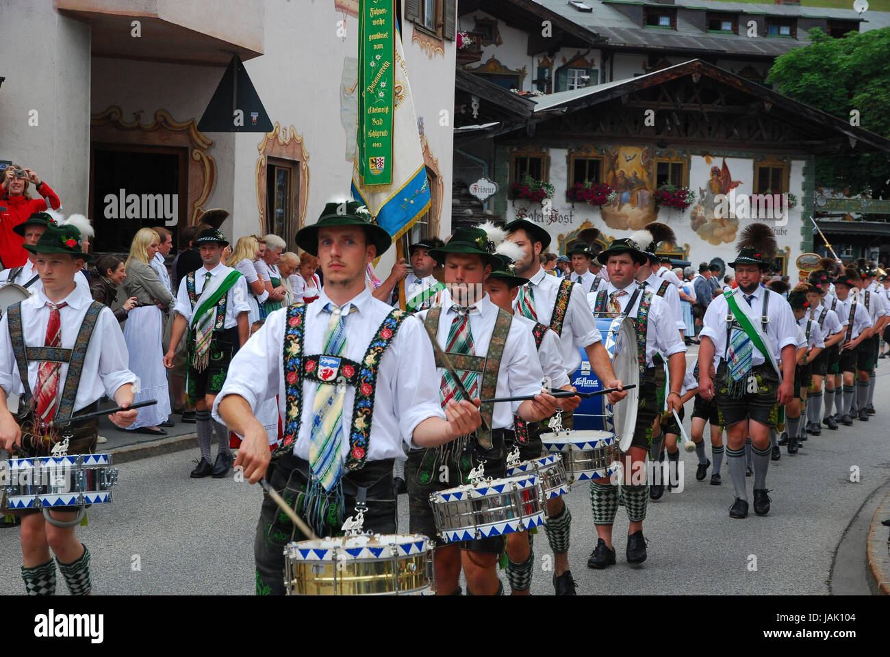 Germany,Bavaria,embankment region,festival with traditional costumes ...