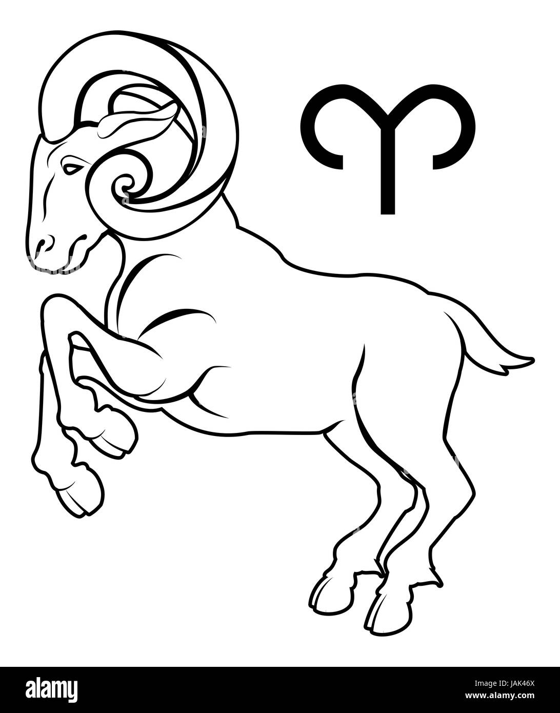 Symbol aries zodiac sign vector Black and White Stock Photos & Images ...