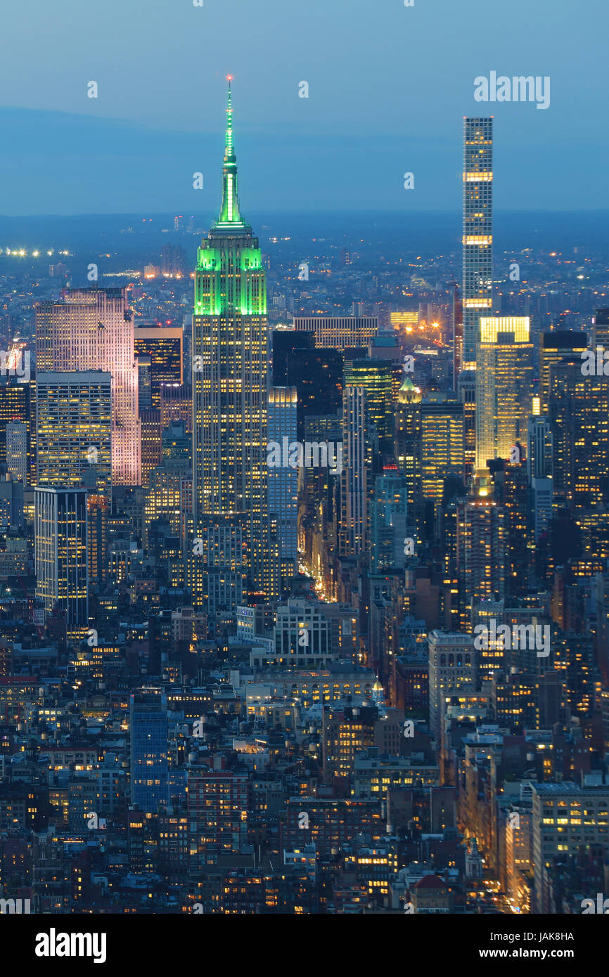 A Vertical of Midtown Manhattan skyline at night Stock Photo - Alamy