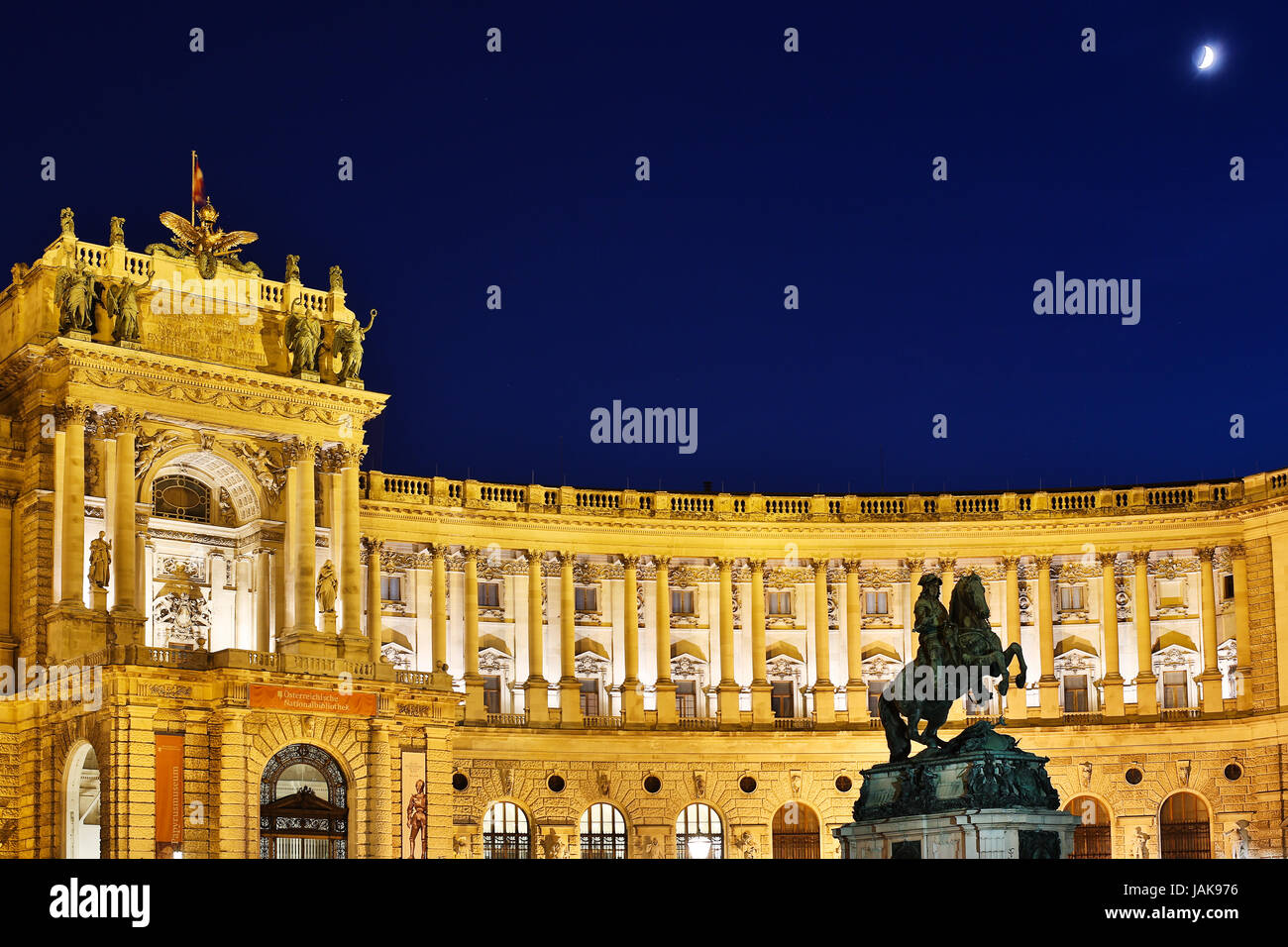 Hofburg bei Nacht, Wahrzeichen und Reiseziel in Wien Stock Photo