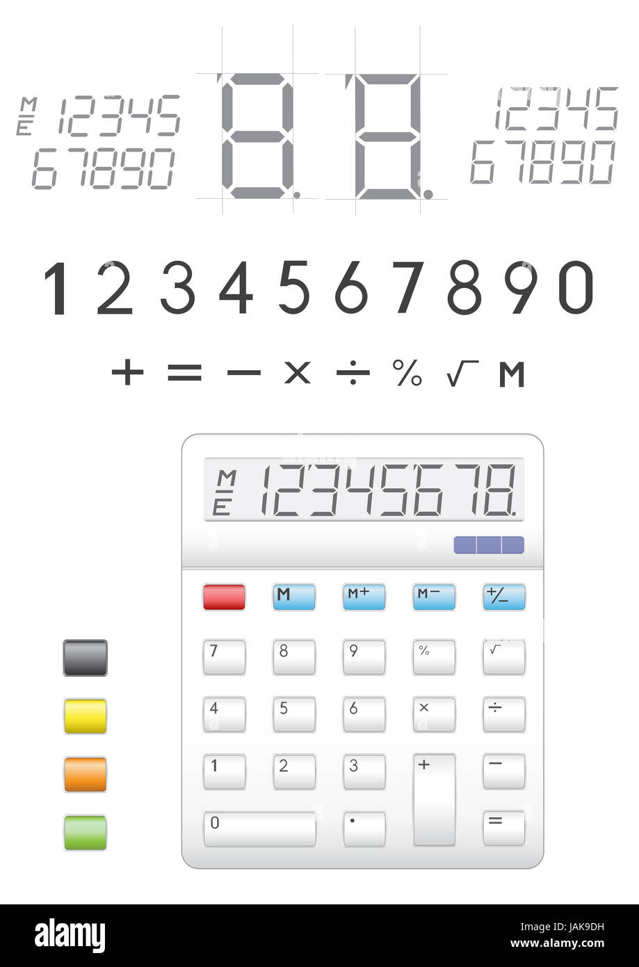 Electronic calculator, digits, buttons and symbols to it Stock Photo Alamy