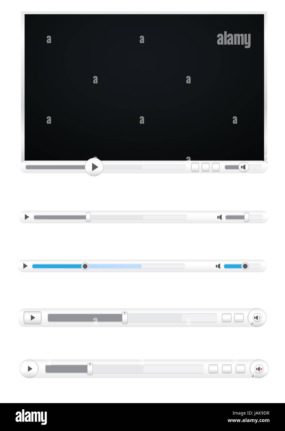 Browser video player isolated on the white background Stock Photo Alamy
