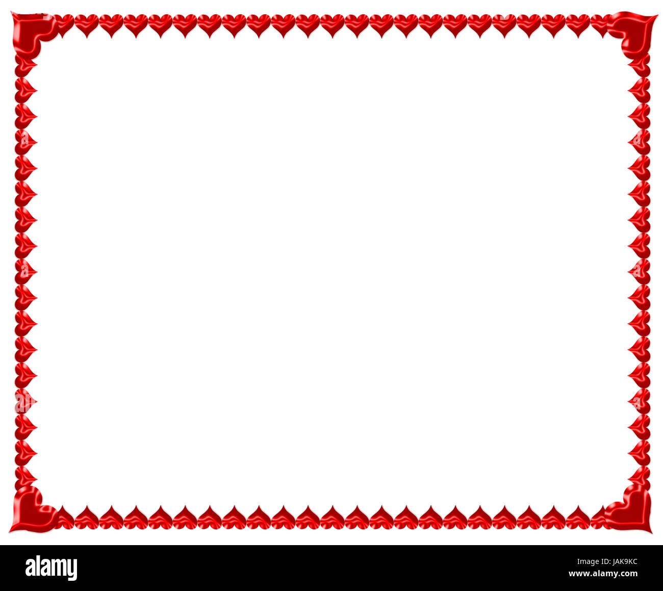 frame from the red hearts on the white background Stock Photo - Alamy