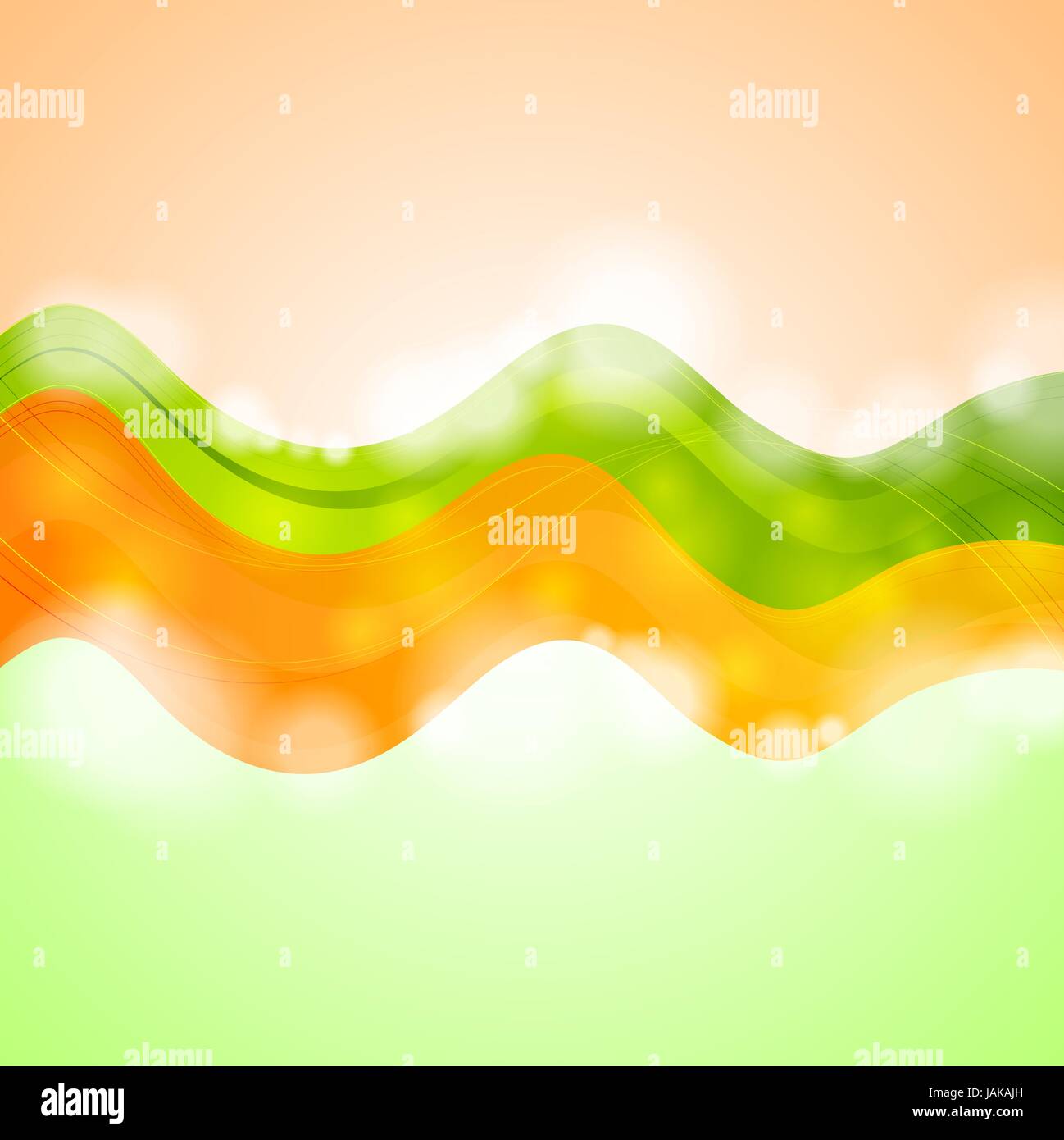 Abstract green and orange waves design Stock Photo - Alamy