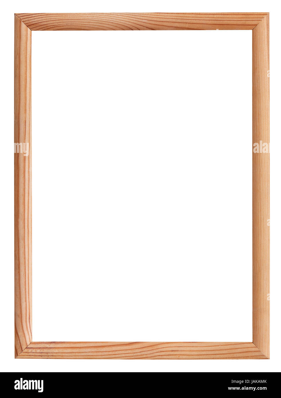 simple modern wooden picture frame with cut out canvas isolated on ...