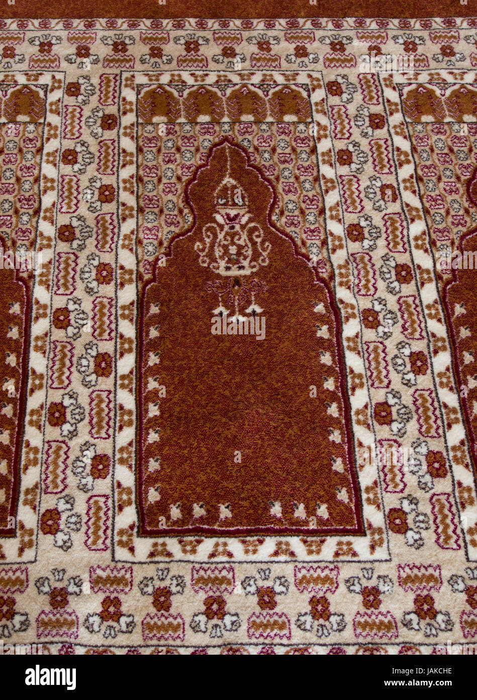 Juma Mosque in the town of  Shamakhi origins dating back to ca 744, reconstructed many times, latest in ca 2010, interior floor prayer carpet Stock Photo