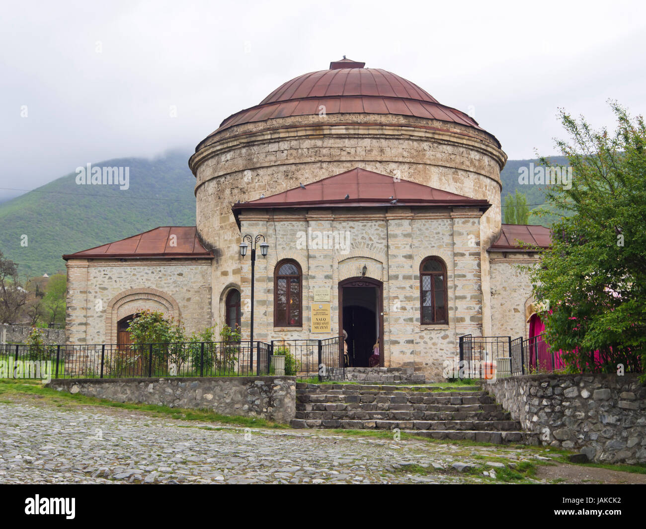 Museum of National Applied Arts in a former Russian orthodox church, in the Azerbaijani town of Sheki Stock Photo