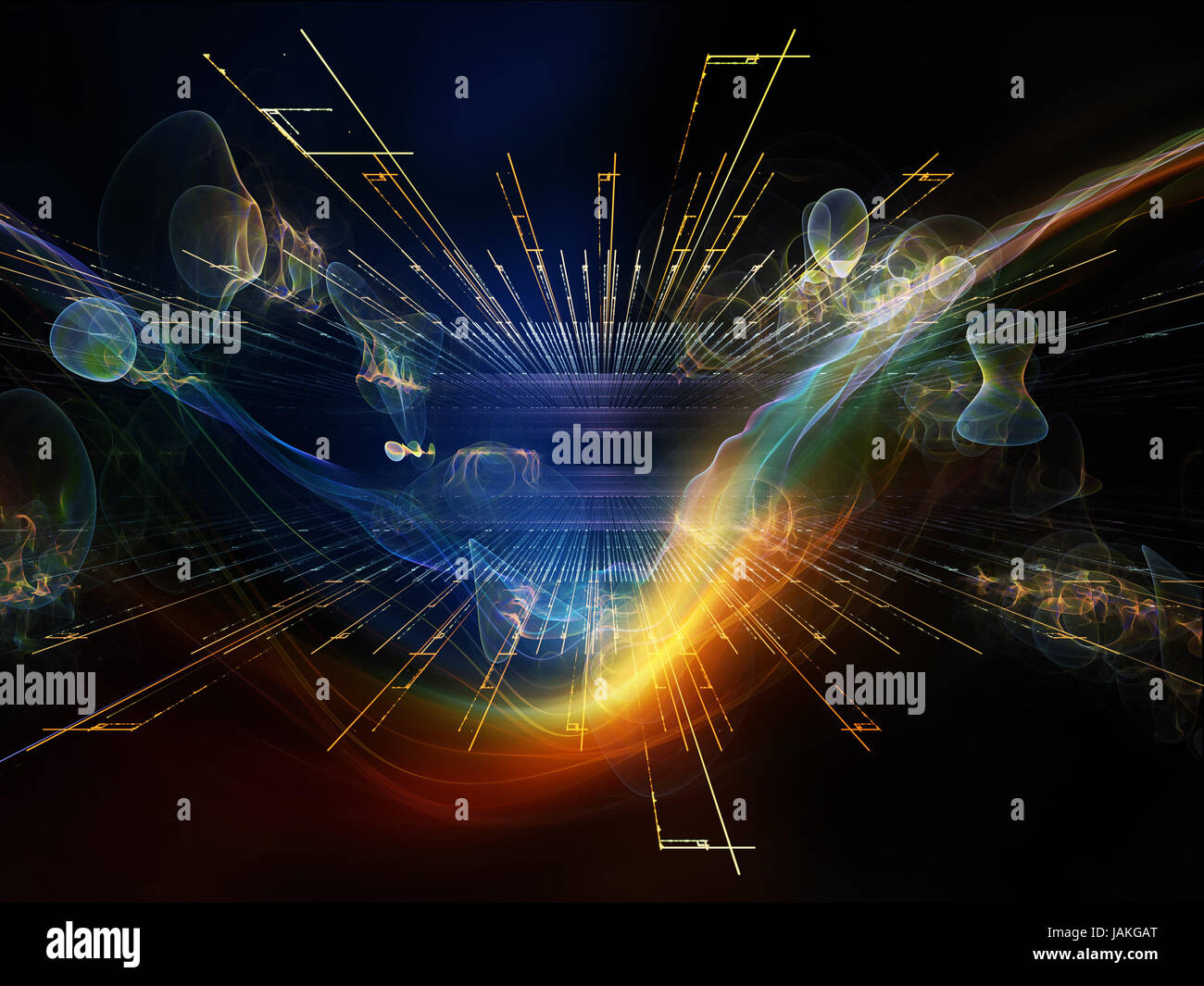 Fractal Realms series. Composition of fractal elements, grids and ...
