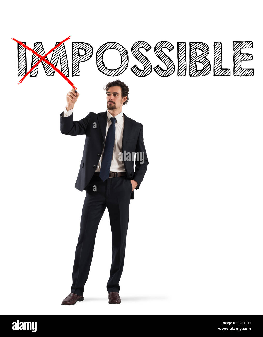 Change impossible to possible Stock Photo