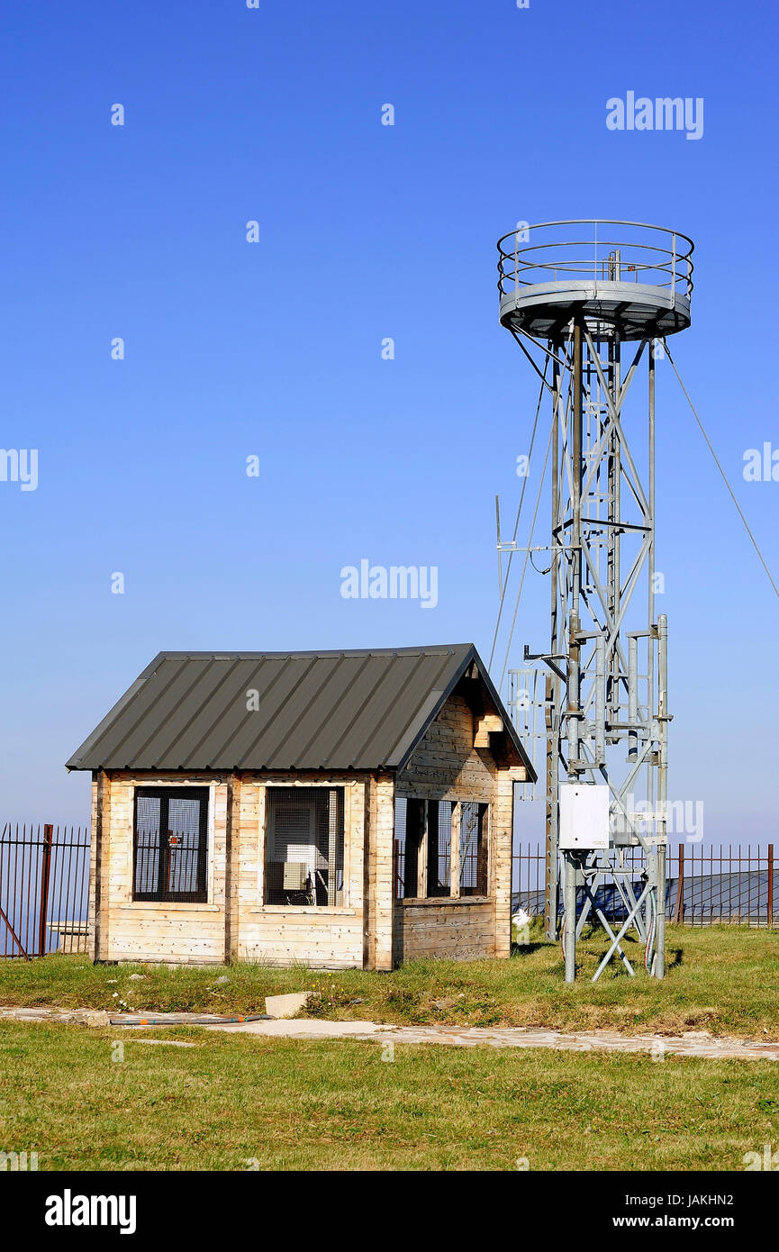 Weather installation of equipment to the Aigoual Mount Stock Photo - Alamy