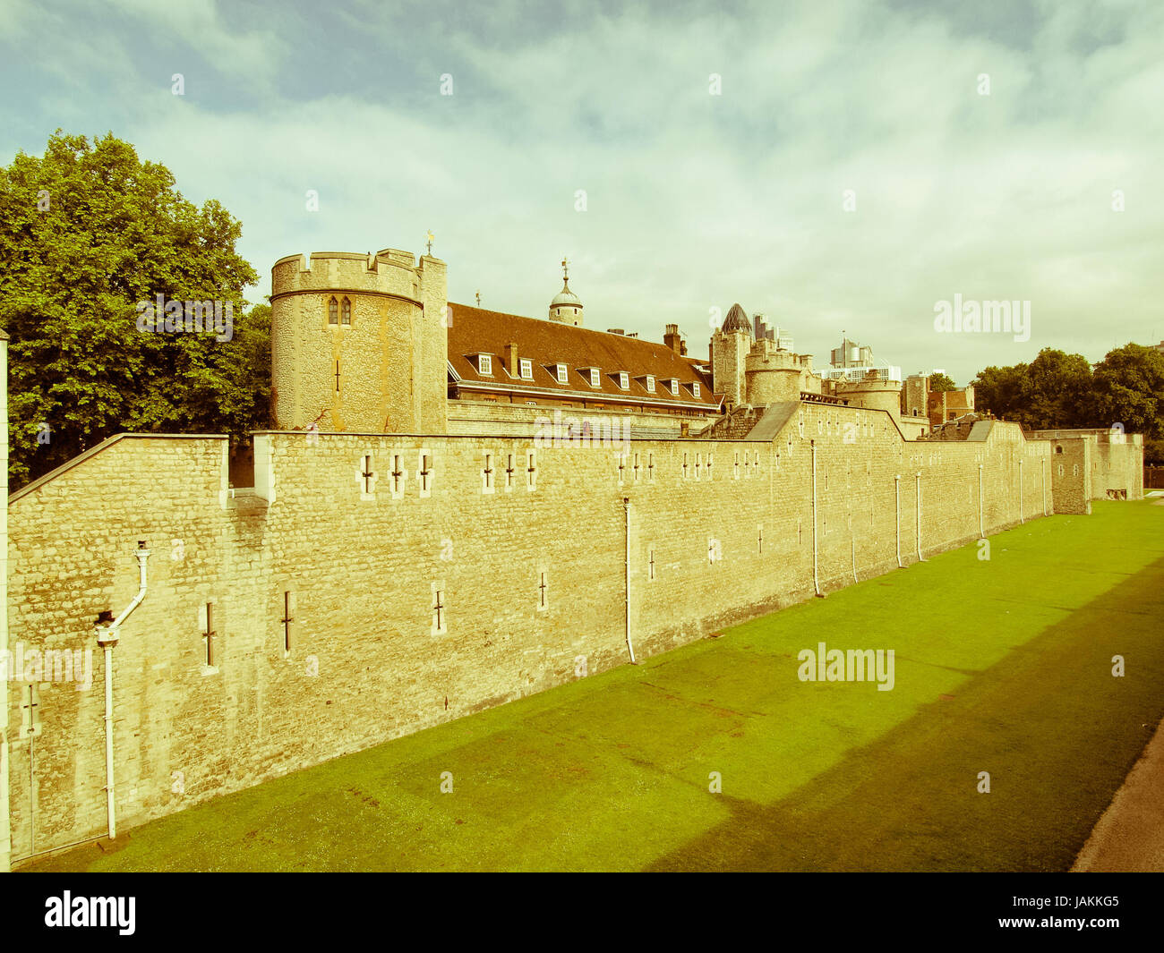 Vintage look The Tower of London medieval castle and prison Stock Photo ...