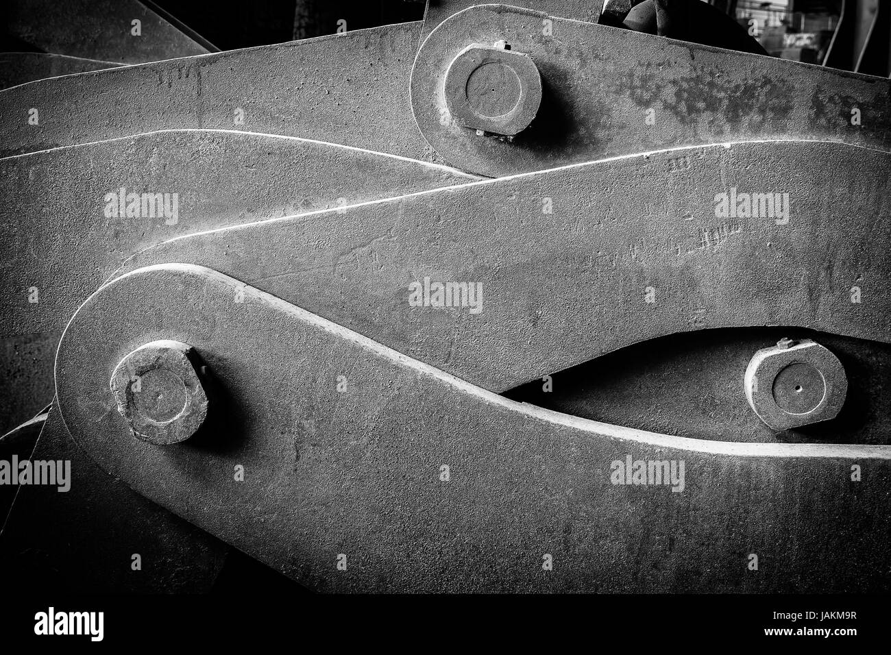 Detail einer Maschine aus Stahl. Stock Photo