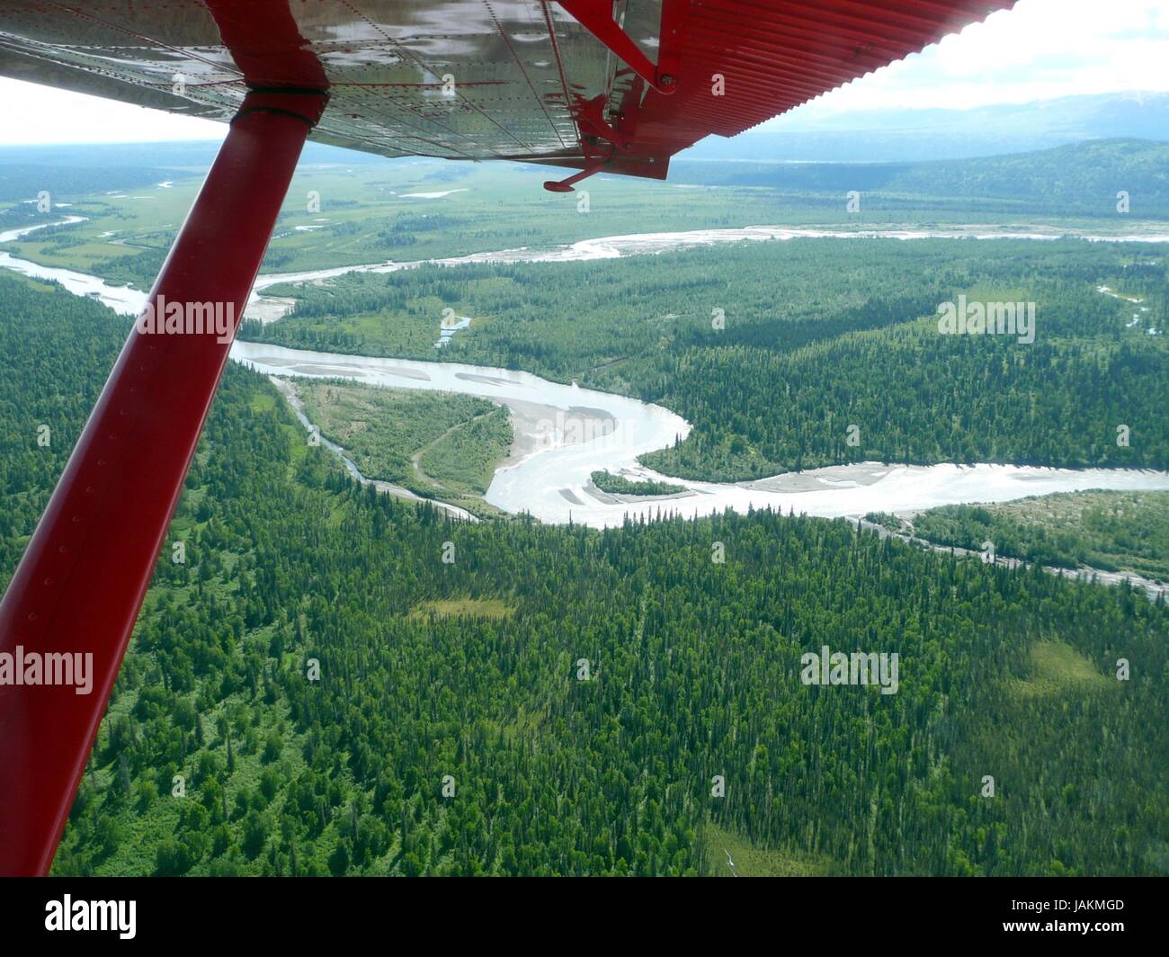 Aerial view of the Kantishna River Stock Photo Alamy